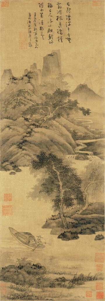 Reclusive culture in Chinese Mountain and Water painting
Wu Zhen 吴镇 (1280-1354), Fisherman 《渔父图》